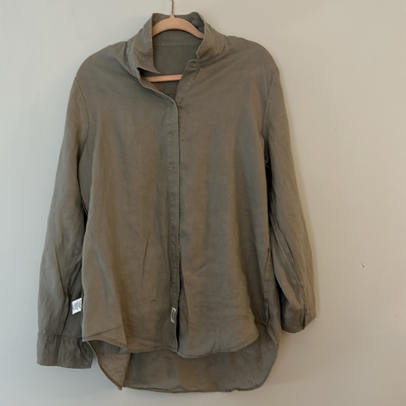 Lord &Taylor Linen Tan long Sleeves blouse - Picture 5 of 9